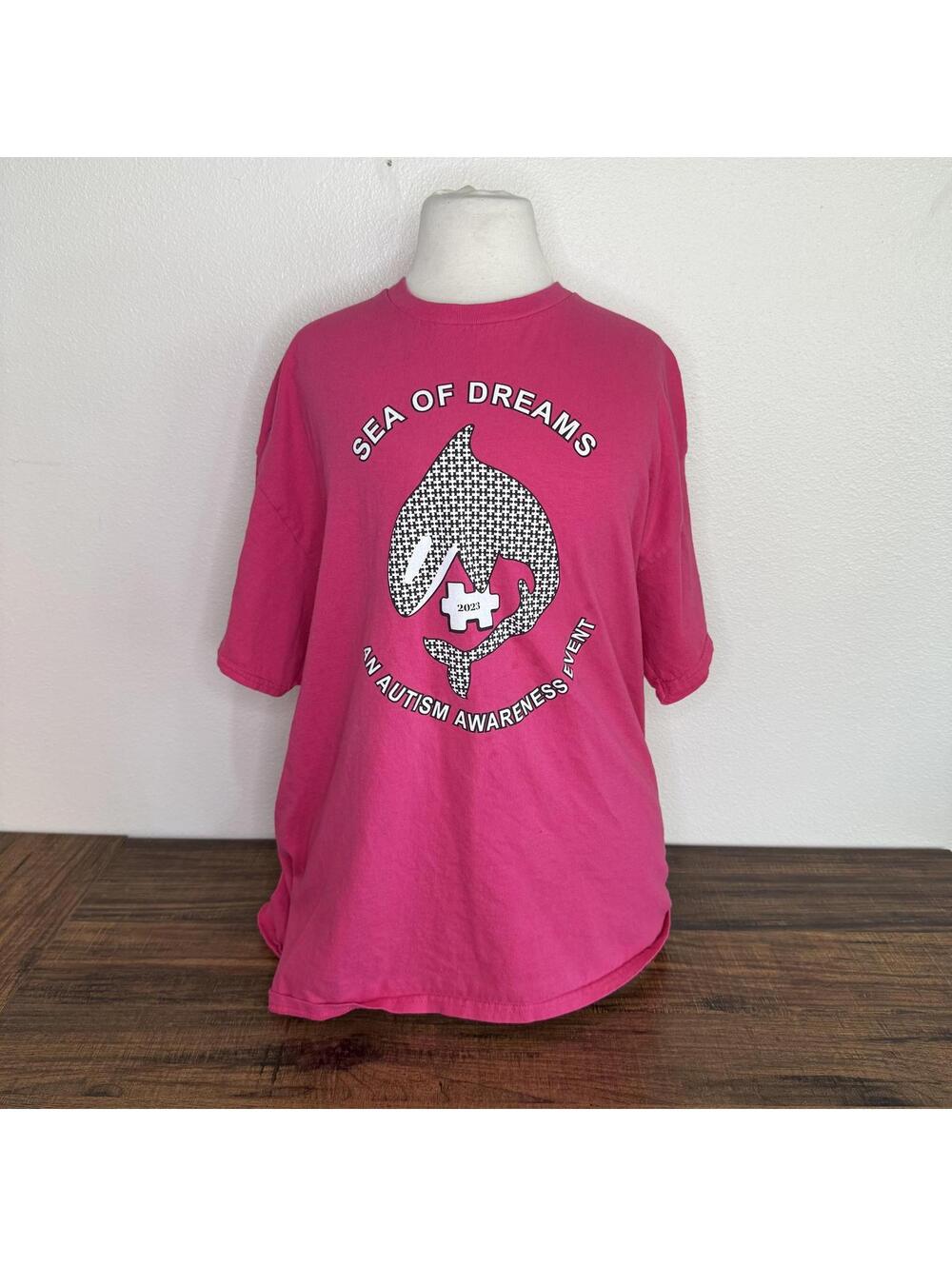 Sea of Dreams Autism Awareness Event Pink T-Shirt 2023 Seaworld Size XL